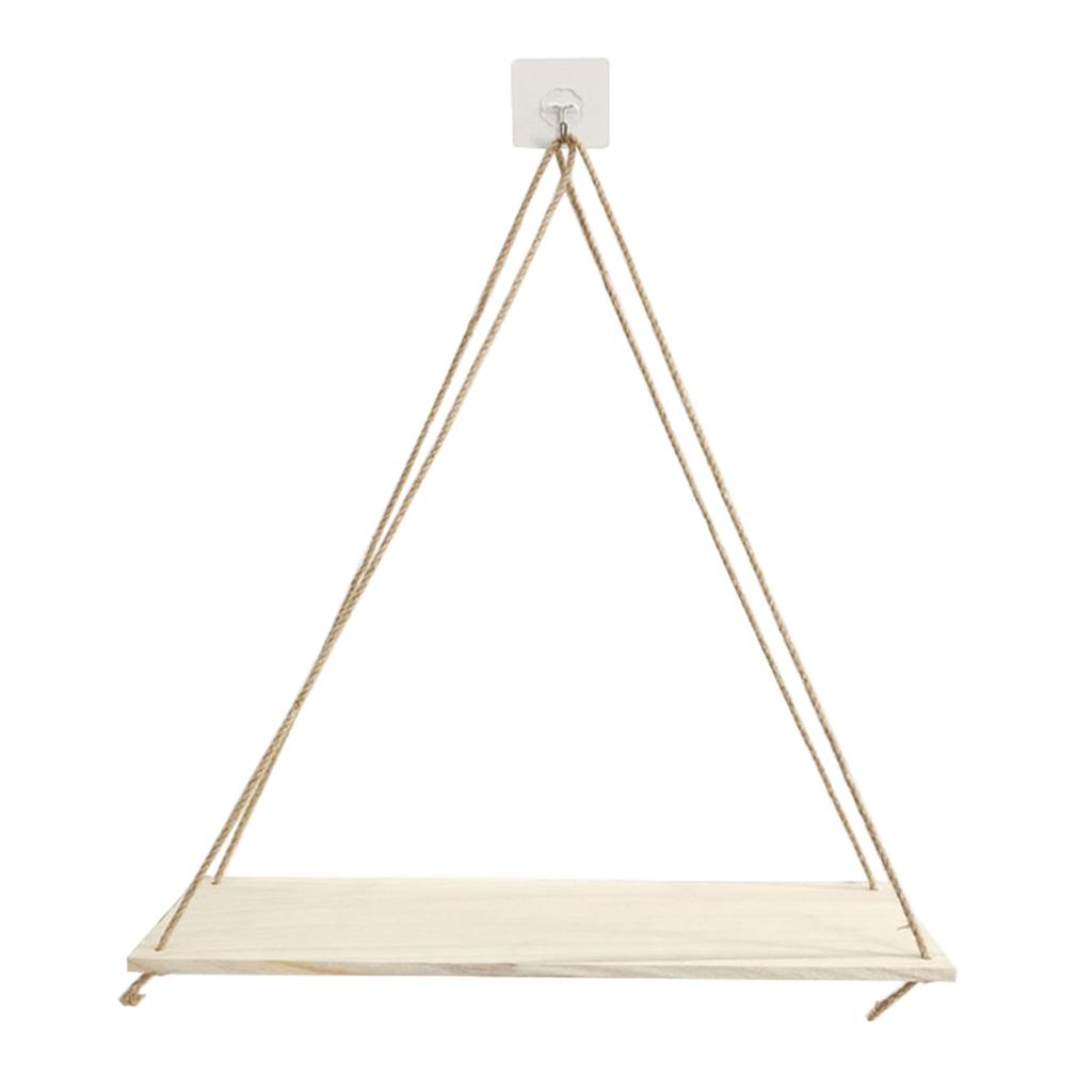 4pcs Decorative Wall Mounted Shelves Hanging Shelves w/ Rope Kitchen Decor