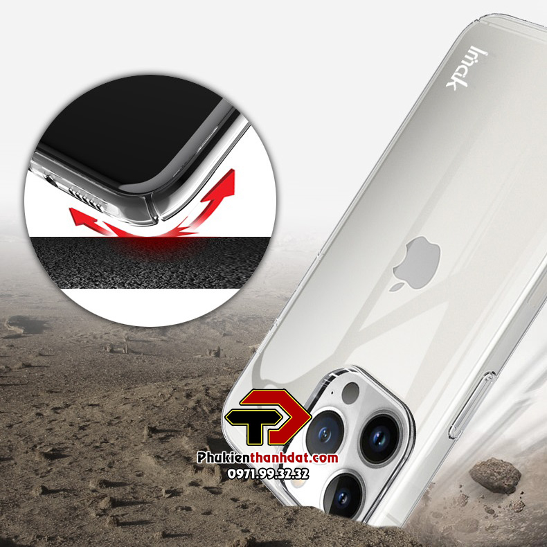 Ốp lưng trong suốt cho iPhone 14 Pro chính hãng IMAK phủ nano không ố màu - Hàng chính hãng