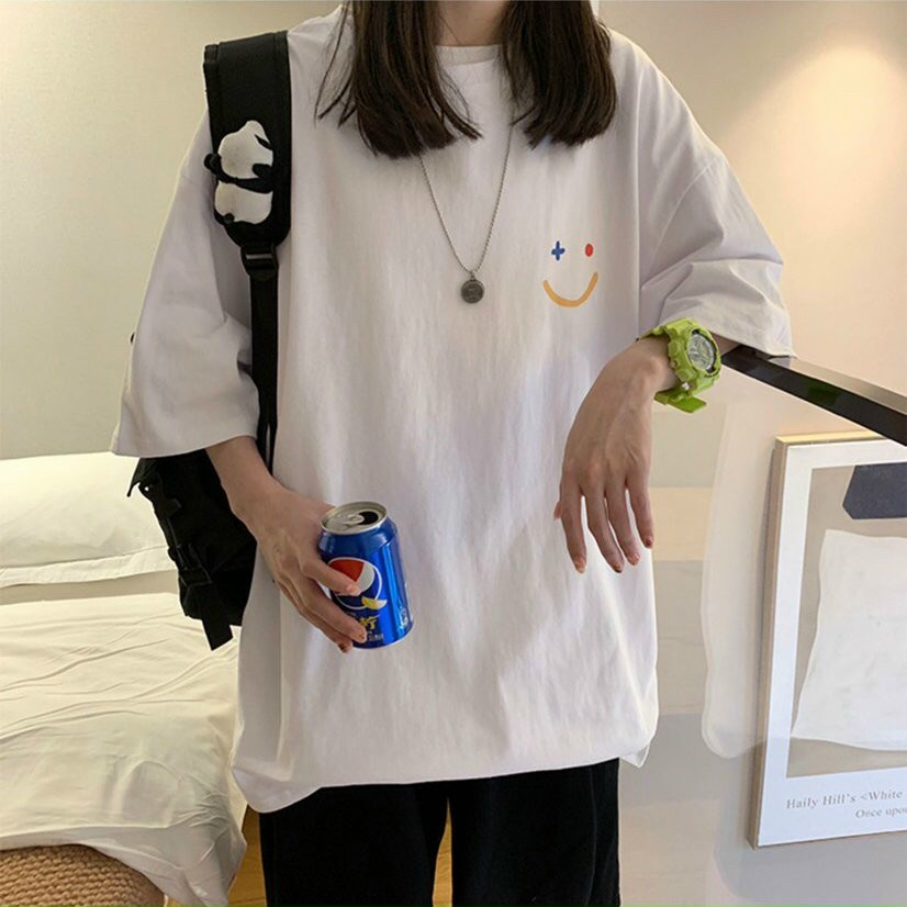 Áo Phông Nam Nữ Form Rộng Tay Lỡ Vải Cotton Mịn Mát - Mặt Cười