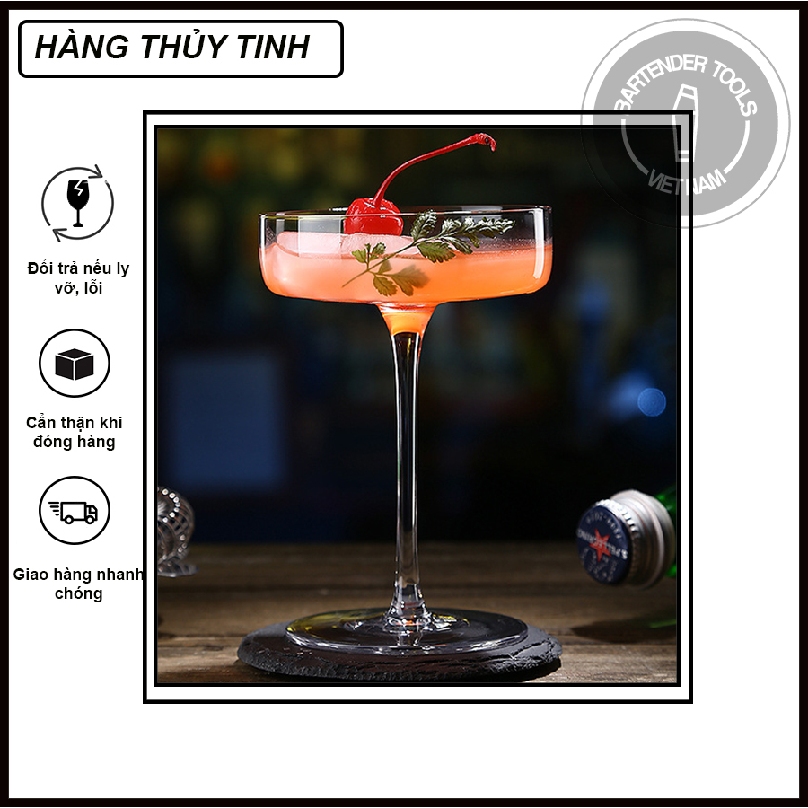 Martini cocktail glass - Ly cocktail thủy tinh xòe đứng