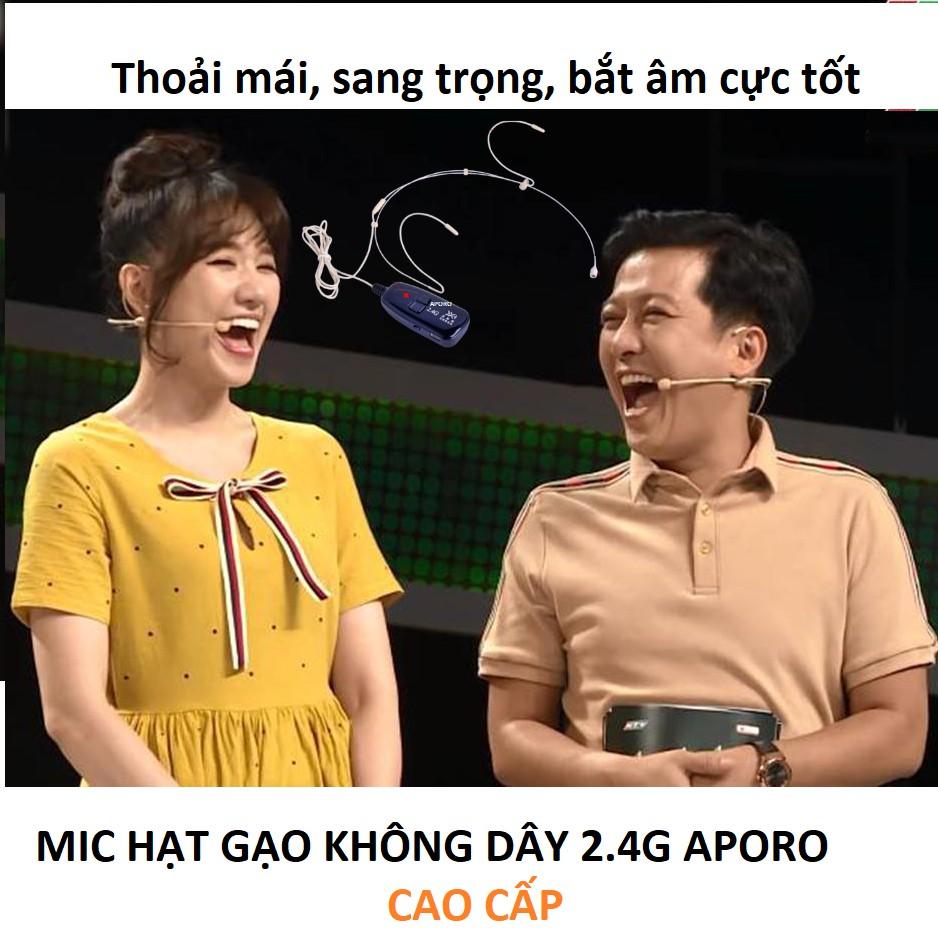 Micro không dây gài tai 2.4G hạt gạo cao cấp siêu nhỏ, mic live stream bán hàng online