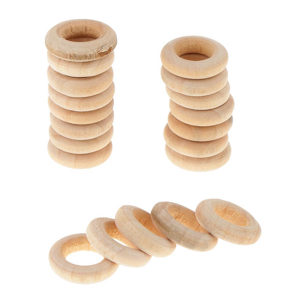 2X 20Pcs DIY Jewelry Making Wooden Teething  for DIY Crafts Decoration 15mm