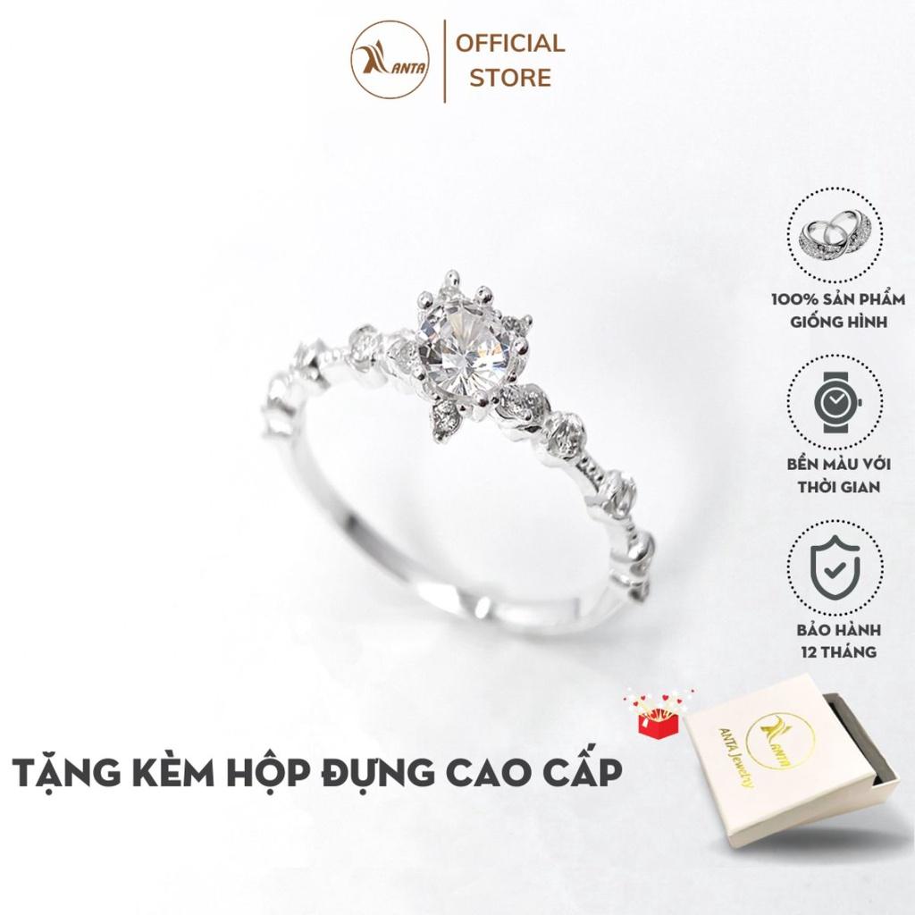 Nhẫn bạc nữ ATJ9032 , Princess ring with stones ANTA Jewelry