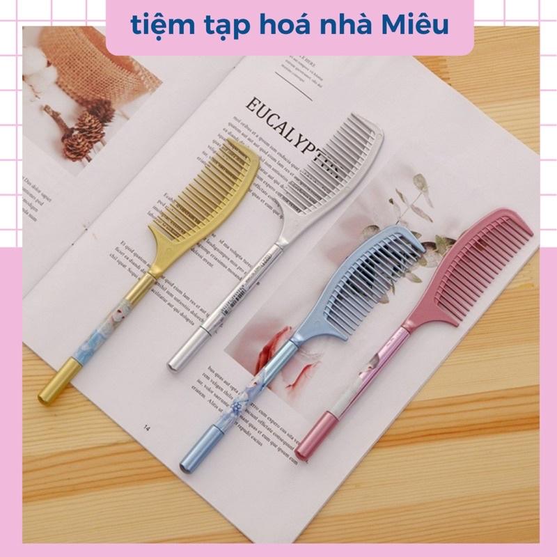 Bút mực nước hình cây lược 2in1, phụ kiện quà tặng độc đáo