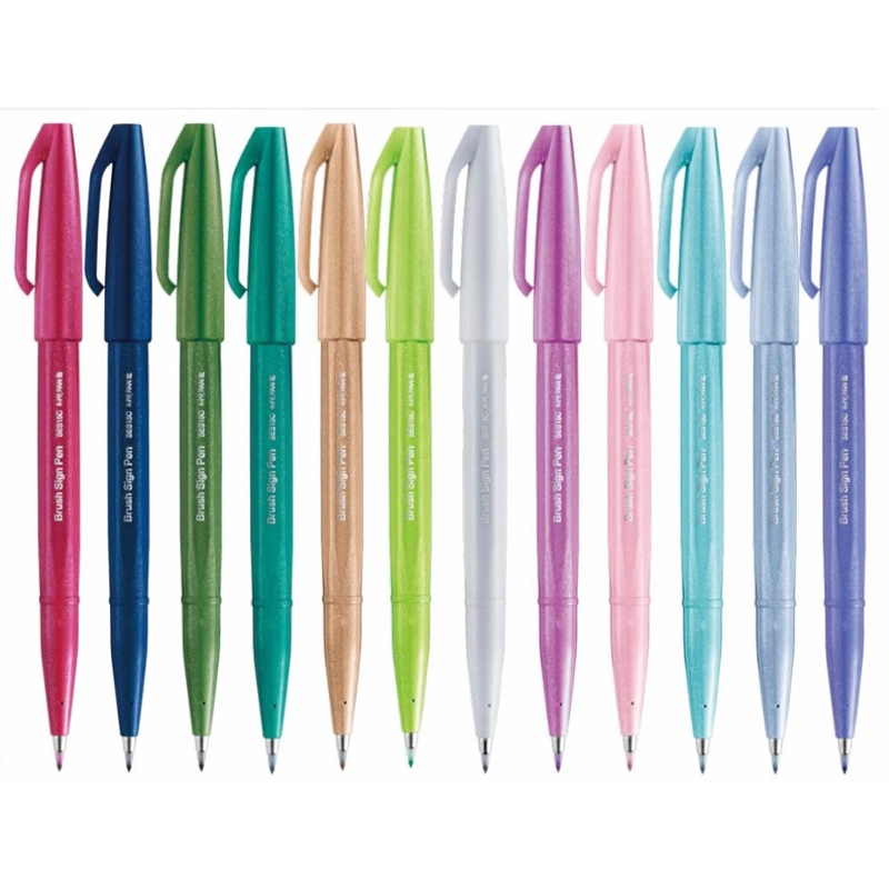 Bộ 24 Bút Lông Màu Nước Pentel Touch Màu Pastel - SES15C-24ST1