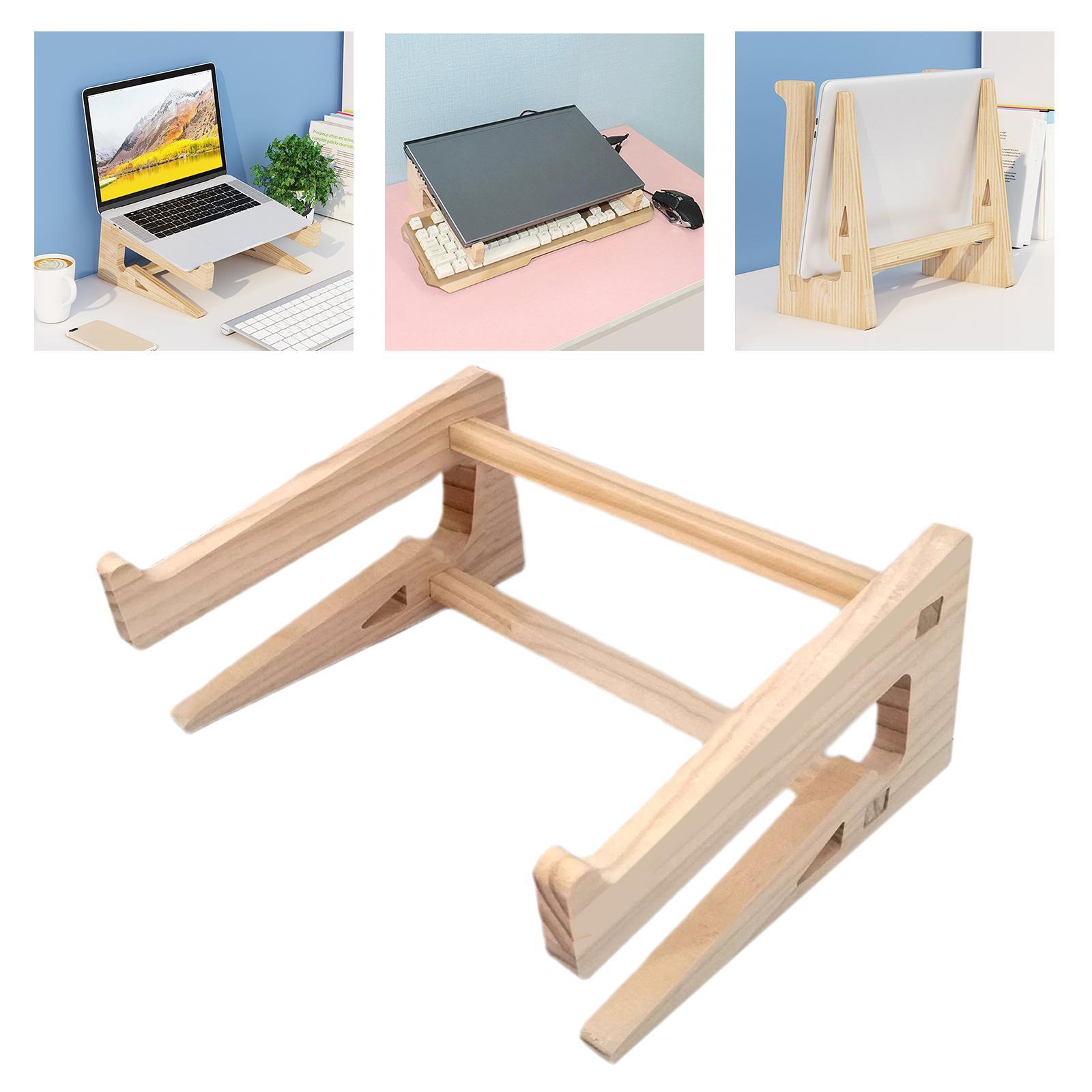 Wooden Laptop Stand Vertical Heightening Stand Detachable Lightweight Computer Stand for Desk
