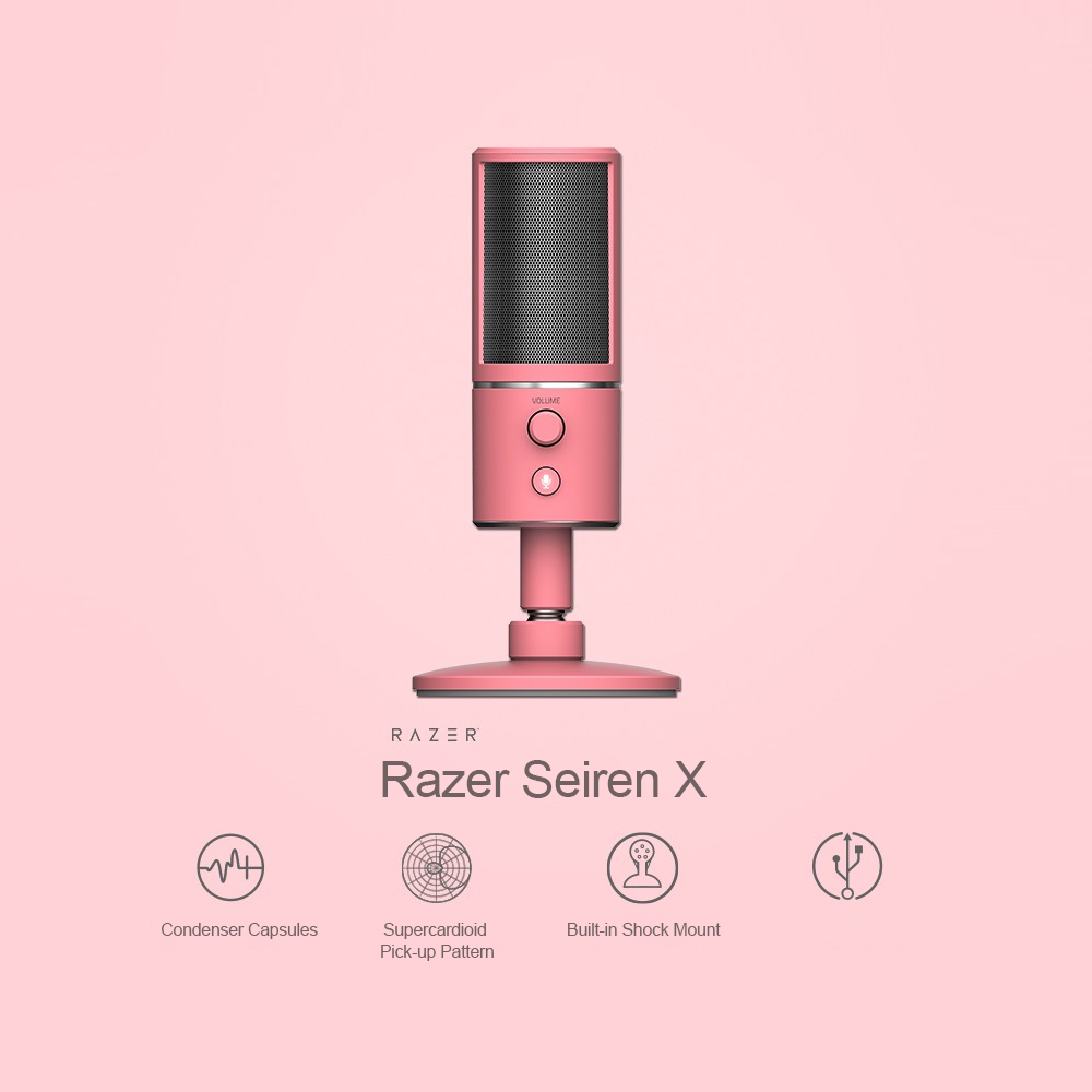 Micro Razer Seiren X Quartz Pink Edition - Hàng Chính Hãng