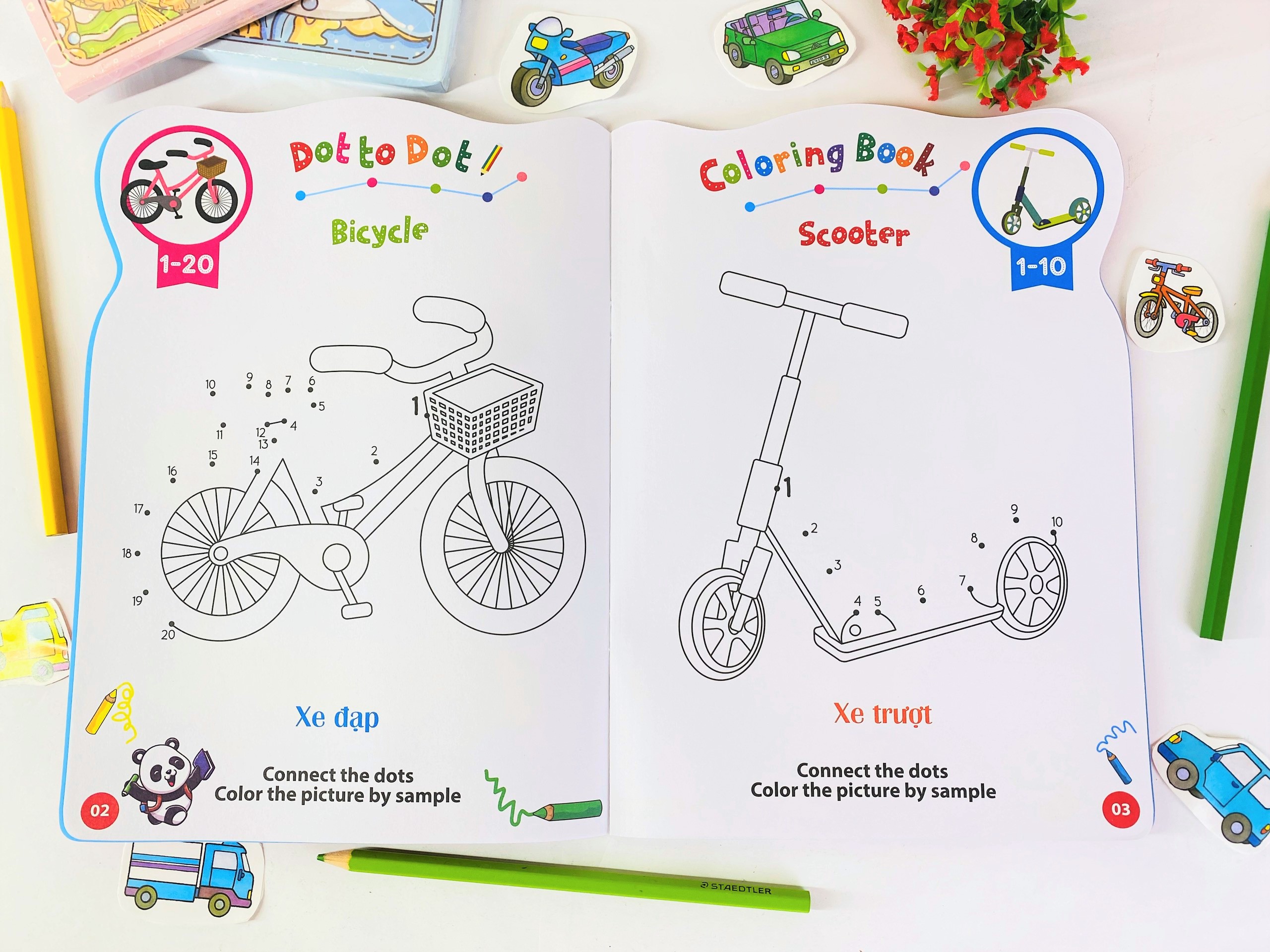 Sách - Combo 6 Cuốn Gấu Con Tô Màu: Phương Tiện Giao Thông - ndbooks