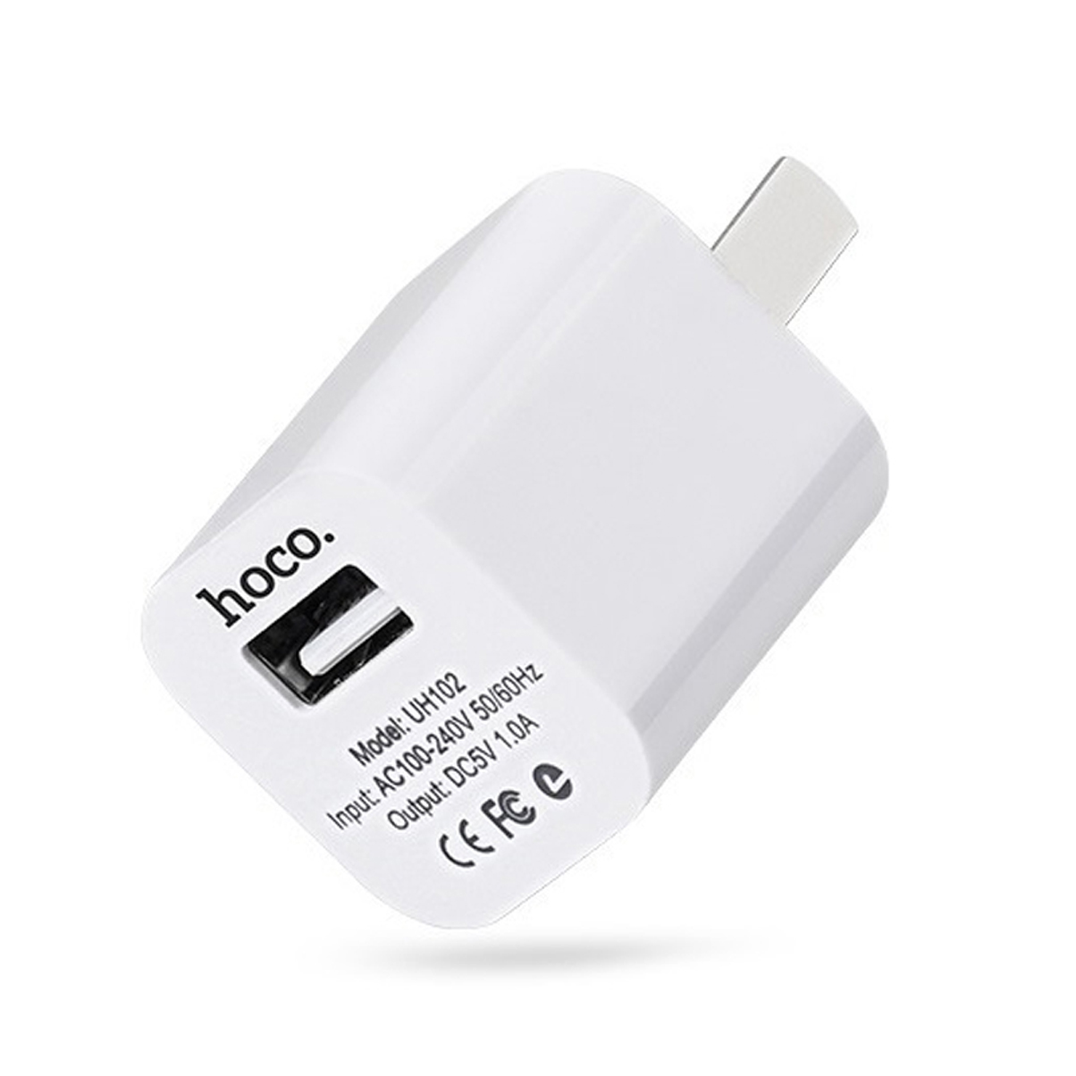 Bộ sạc 1A Hoco UH102 chân dẹt 1 cổng USB kèm dây sạc dành cho iPhone - Hàng chính hãng