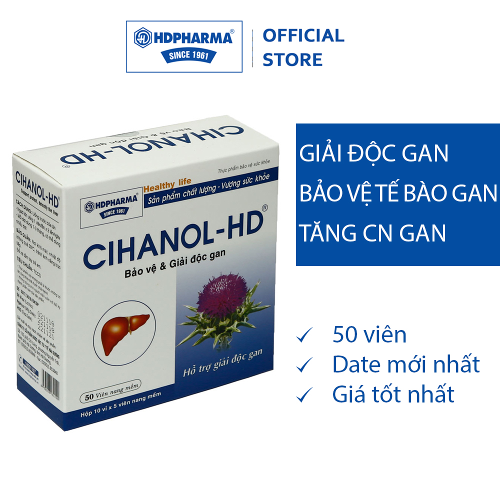 Cihanol HD - HDPHARMA - Viên Uống Hỗ Trợ Giải Độc và Tăng Cường Chức Năng Gan (Hộp 50 Viên)