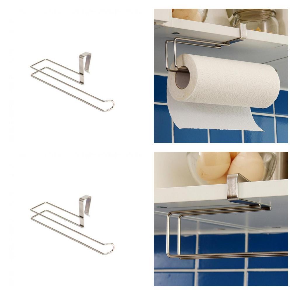 2x Steel Cabinet Mount Towel Storage Rack Paper Roll Holder Dispenser