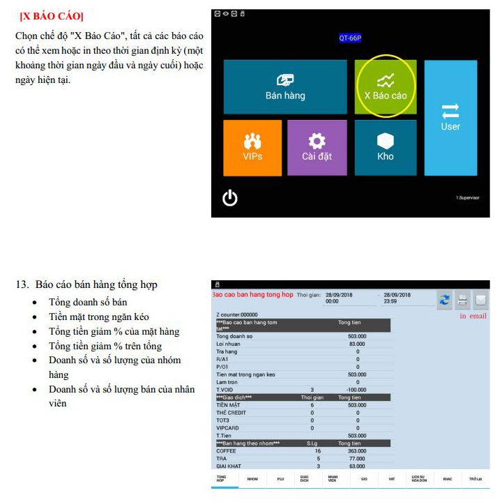 Máy bán hàng có sẵn mềm tính tiền vĩnh viễn kèm theo và máy in hóa đơn bán hàng (màn hình cảm ứng Touch Screen 12in) TOPCASH QT-66Plus - Hàng nhập khẩu chính hãng