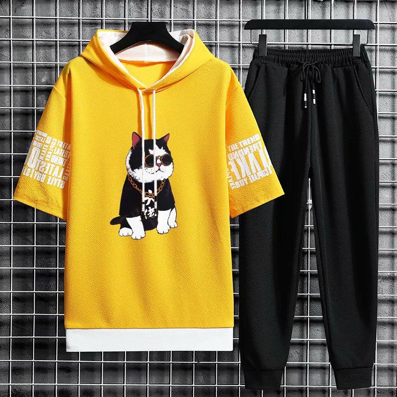 Bộ Đồ Thể Thao 6 Màu In Hoạt Hình Kiểu Hàn Quốc Thời Trang Mùa Hè 2021 Cho Nam