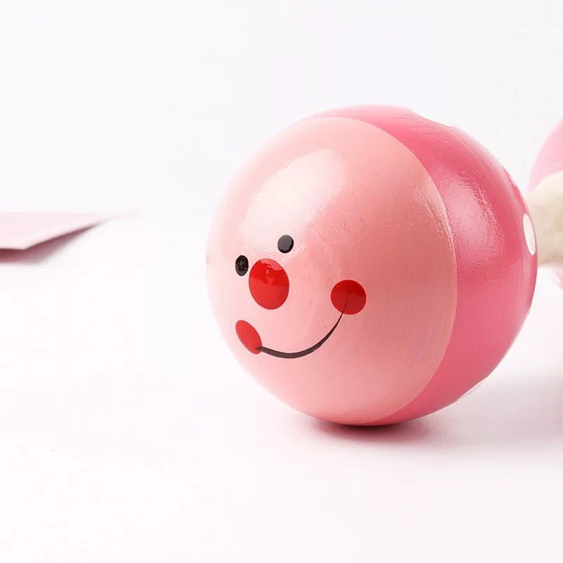 Bộ 1 Chiếc Đồ Chơi Sơ Sinh Lục Lạc Gỗ Chùy Đôi Tạo Âm Thanh Vui Nhộn Kích Thích Thính Giác Và Cho Bé Tập Cầm Nắm