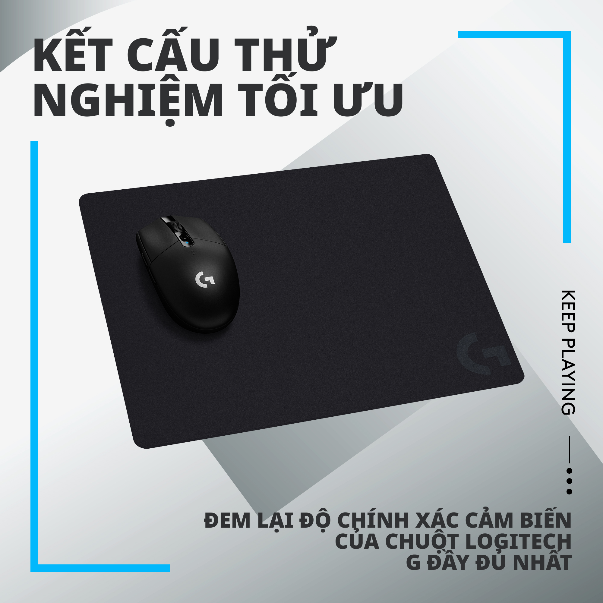 Bàn di chuột game Logitech G440 (Size M) tấm lót chuột chơi game bằng vải, tối ưu cho chơi game, ma sát, chống trượt kích thước 340 x 280 x 5 mm (dài x rộng x dày) - Hàng Chính Hãng