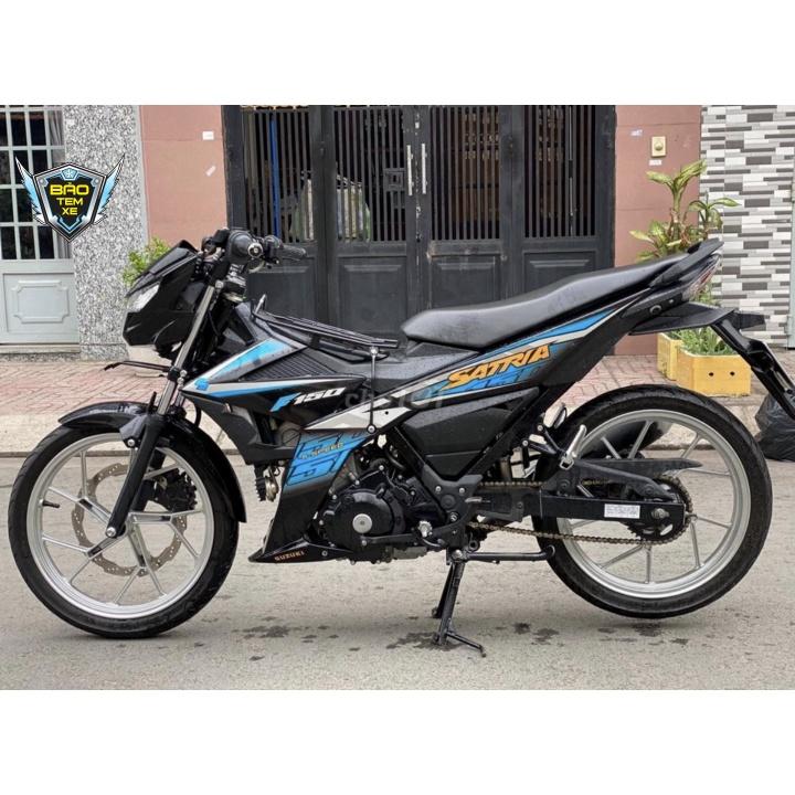 Tem xe Satria fi xanh đen