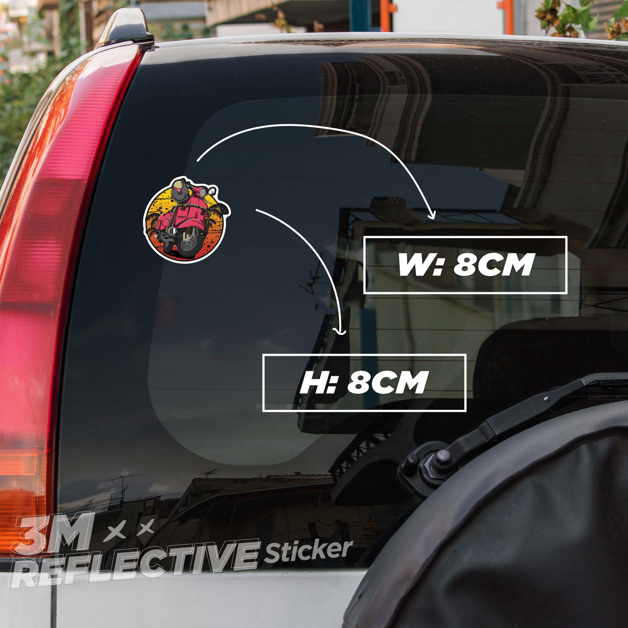 VESPA VINTAGE LOGO 3M - Reflective Sticker Die-cut Hình dán phản quang thương hiệu STICKER FACTORY
