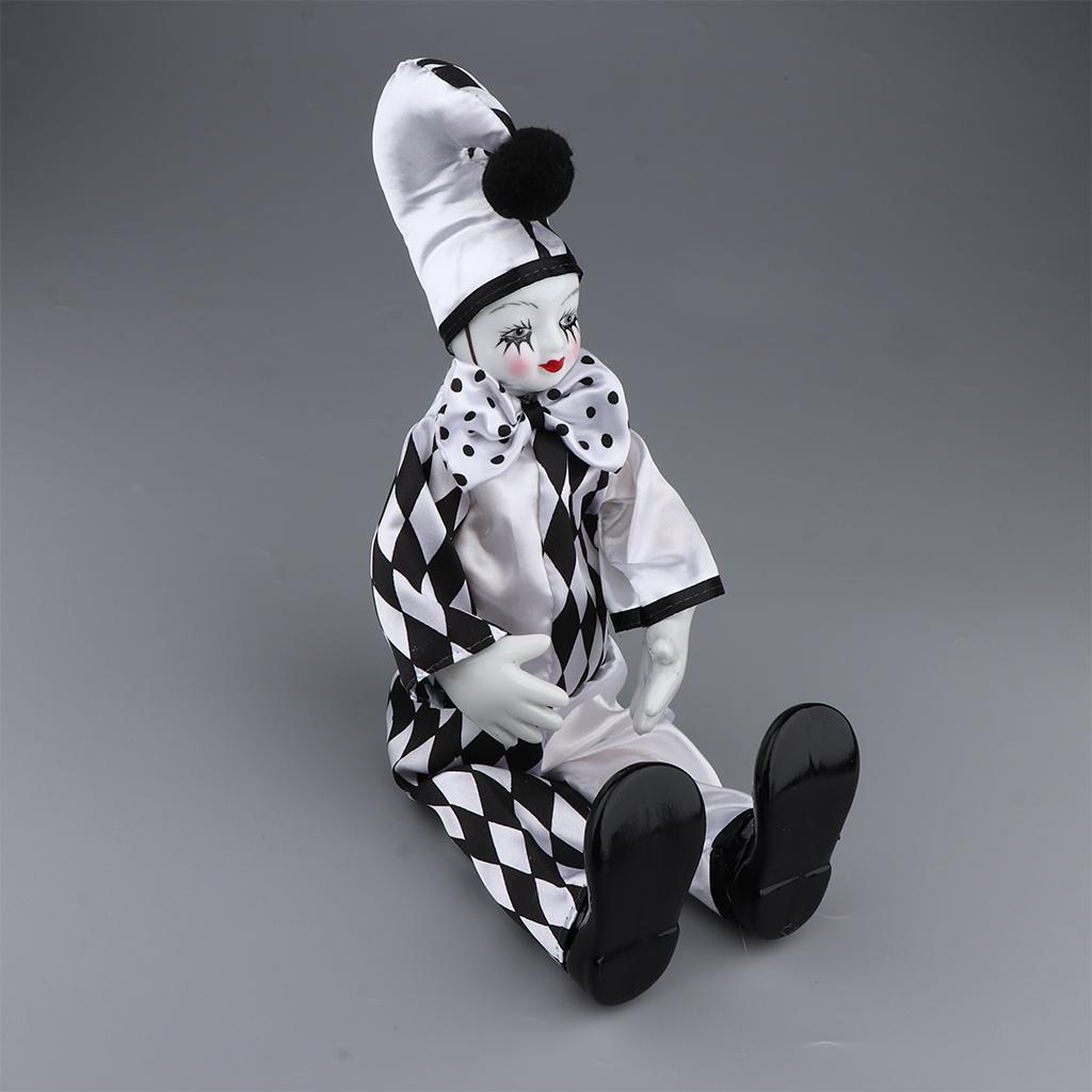 Porcelain Small Clown Doll, Funny Clown Model Figurines Crafts, G