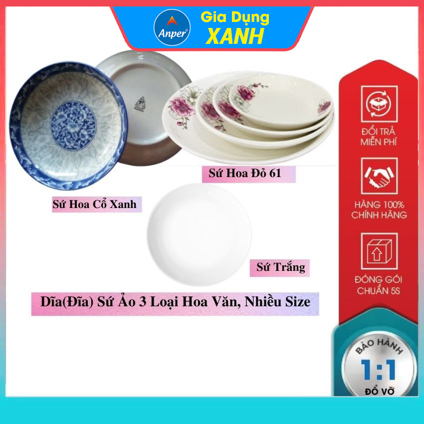 Combo 2 đĩa 3 Đĩa Dĩa  Sứ 15cm 18cm 25cm 30cm   Anper Cao Cấp Phong Cách Nhật Hàn   dĩa sứ dĩa trắng tròn chén đĩa đẹp plate đĩa sứ kiểu đĩa sứ sâu lòng đĩa sứ trang trí