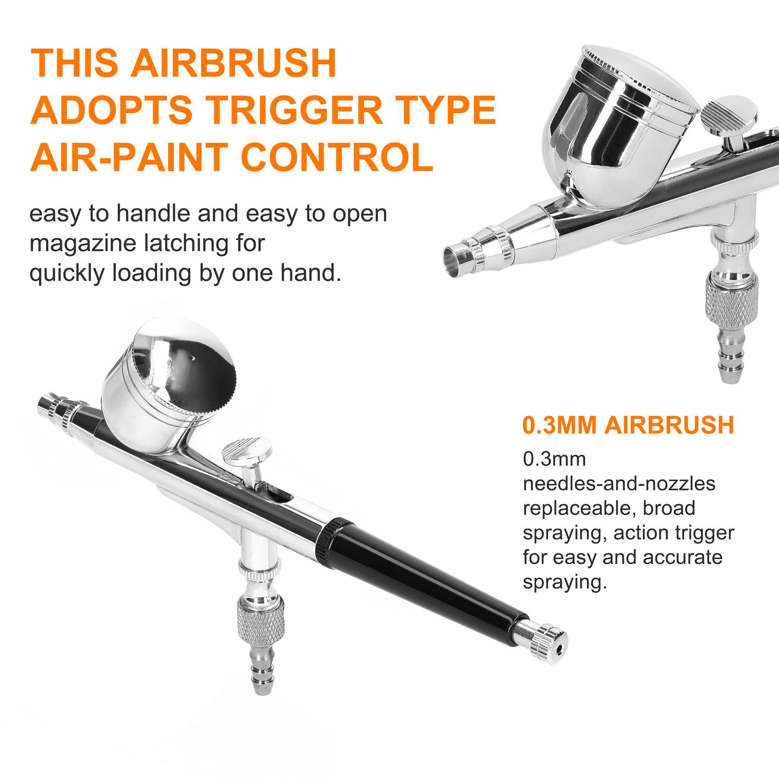 Multi-purpose Professional T130 0.3mm Airbrush Max 30PSI Air Pump Set for Model Making DIY Art Painting