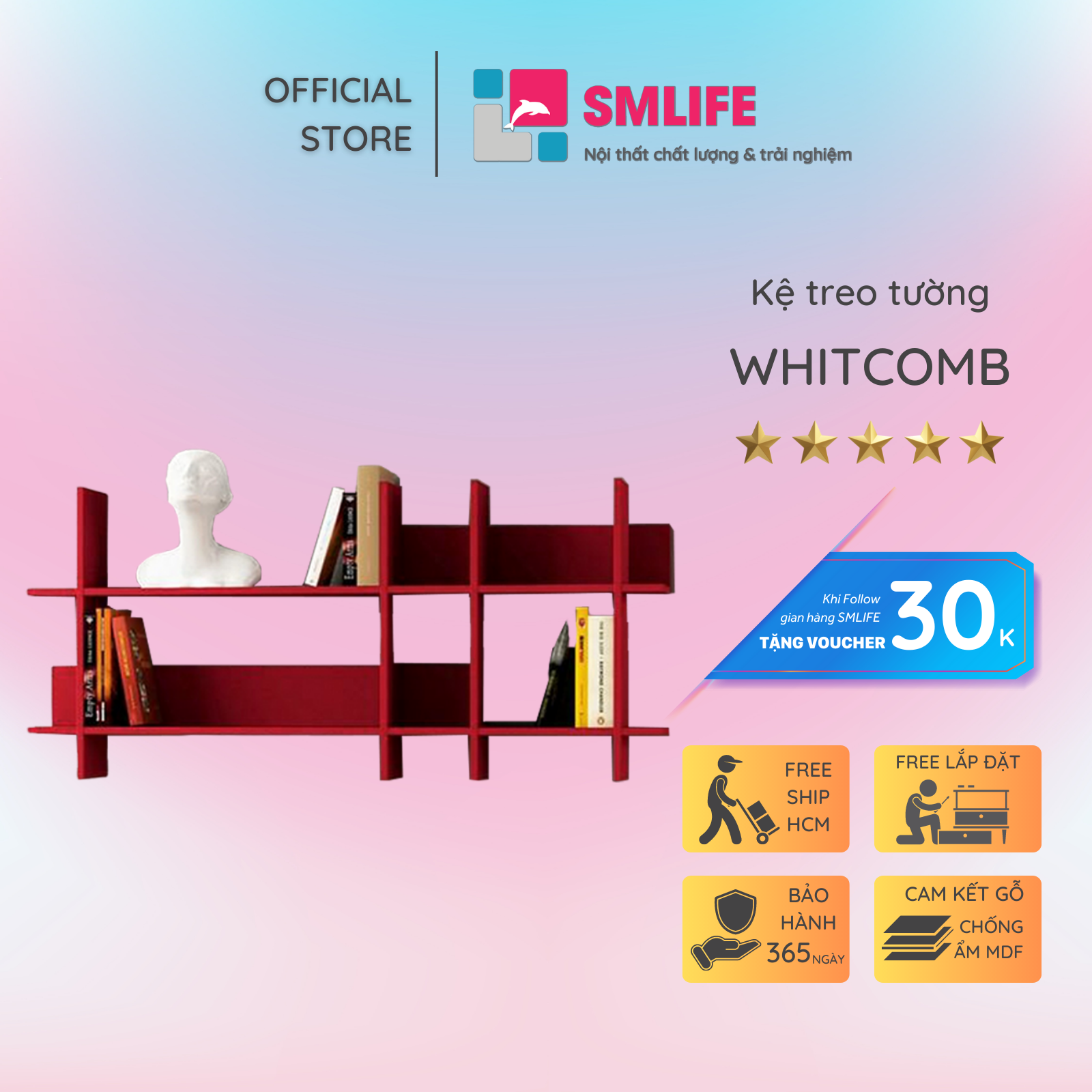 Kệ trang trí mini tiện dụng SMLIFE Whitcomb