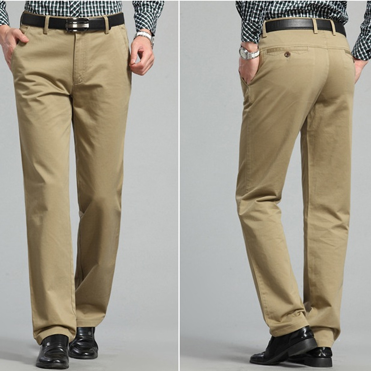 Quần kaki trung niên nam ống rộng chất dày đẹp