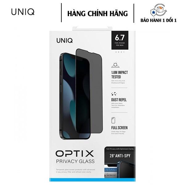 Kính Cường Lực cho iPhone 13 Pro Max (6.7inch) UNIQ OPTIX Privacy Mặt kính phủ một lớp chống nhìn trộm