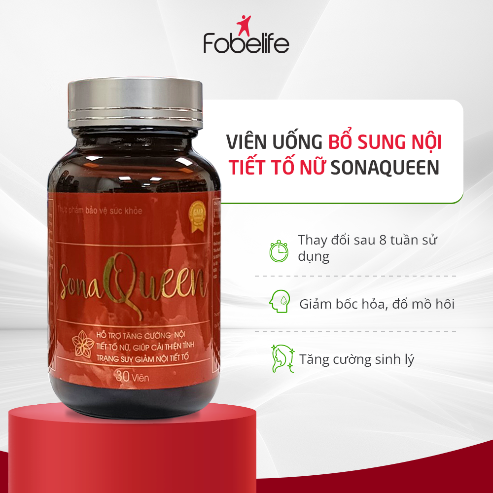 Viên Uống Hỗ Trợ Tăng Cường Nội Tiết Tố Nữ Thời Kỳ Tiền Mãn Kinh Mãn Kinh Sona Queen - Lọ 30 viên