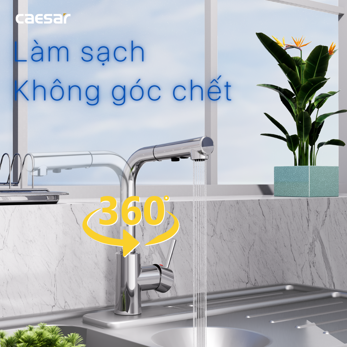 [Caesar] Vòi bếp nóng lạnh K915C