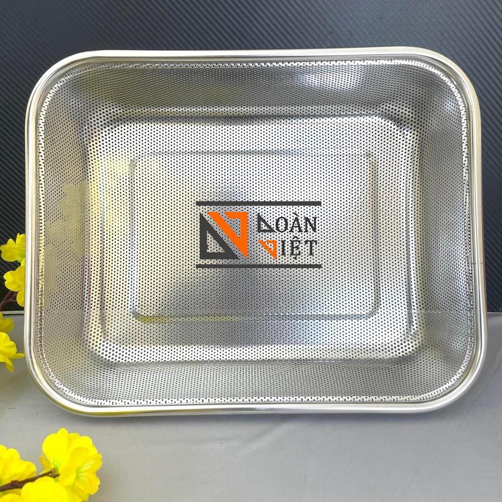 RỔ INOX đựng RAU CỦ, TRÁI CÂY ..hình CHỮ NHẬT , Inox không rỉ, lưới khít , có viền chắc chắn. NHIỀU SIZE