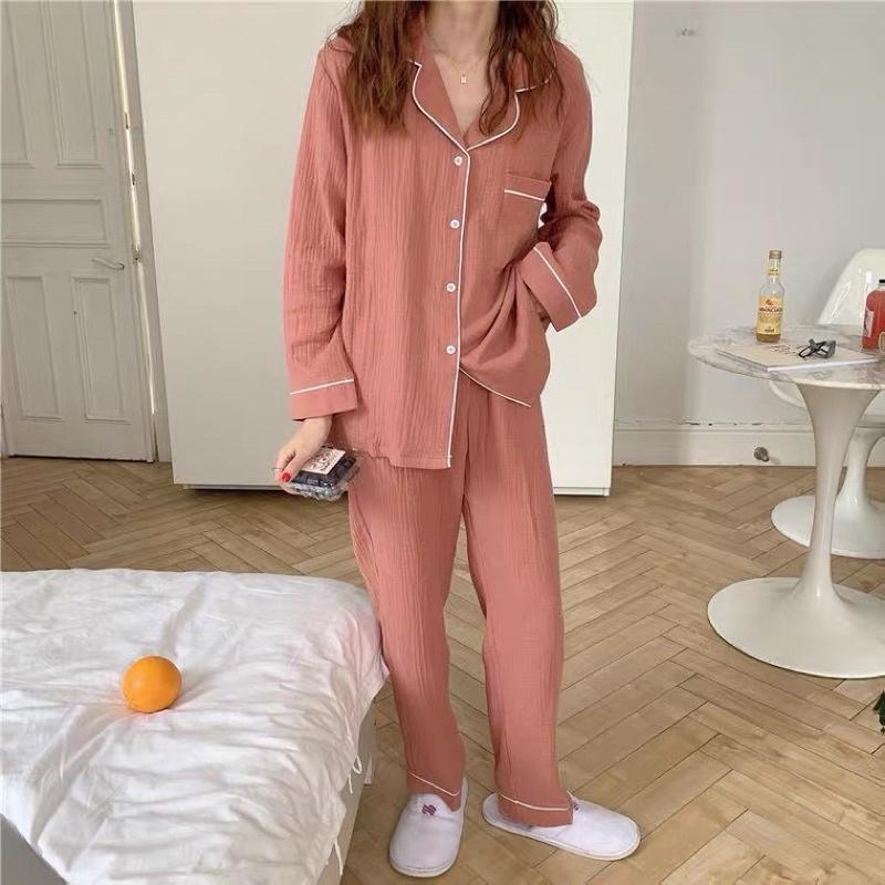 Bộ Ngủ Nữ Pyjama Có Cổ - Bộ Mặc Nhà Chất Cotton 100% Form Đẹp Hàng Chuẩn