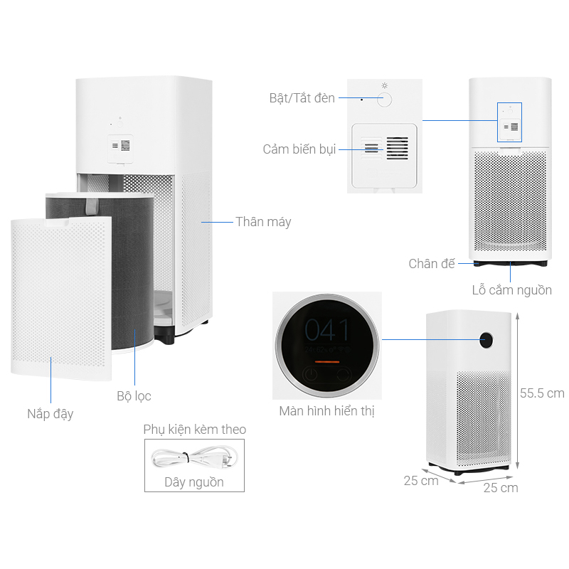 [Hàng Nhập Khẩu] Máy Lọc Không Khí Xiaomi Mi Air Purifier 4 Lite 【Lọc bụi mịn PM2.5 ◆ Tạo Ion ◆ Điều khiển từ xa qua app】