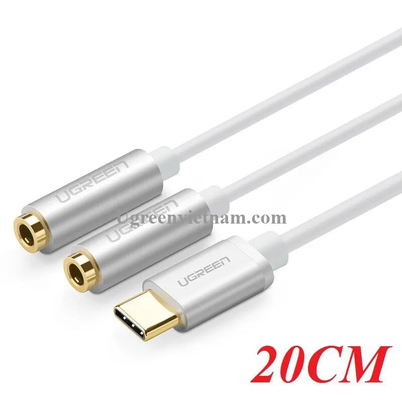 Cáp Chuyển Đổi USB Type-C Sang 2 đầu 3.5mm UGREEN 30732 AV144 - hàng chính hãng