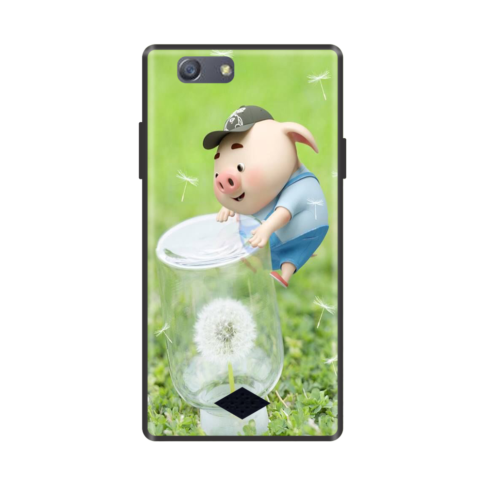 Ốp lưng cao cấp cho điện thoại OPPO NEO 5 in hình Heo và Hoa Bồ Công Anh