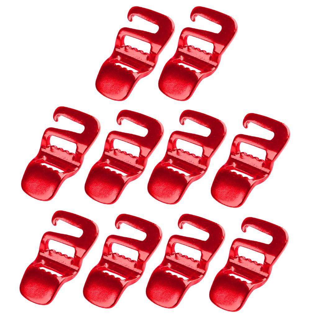 10Pcs Sturdy Hook Webbing Quick Release Buckle for Backpack Bag S Red