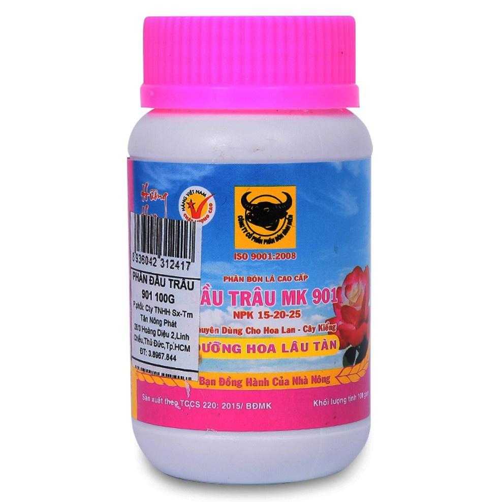 Phân bón dưỡng hoa lâu tàn Đầu Trâu 901 hũ 100g