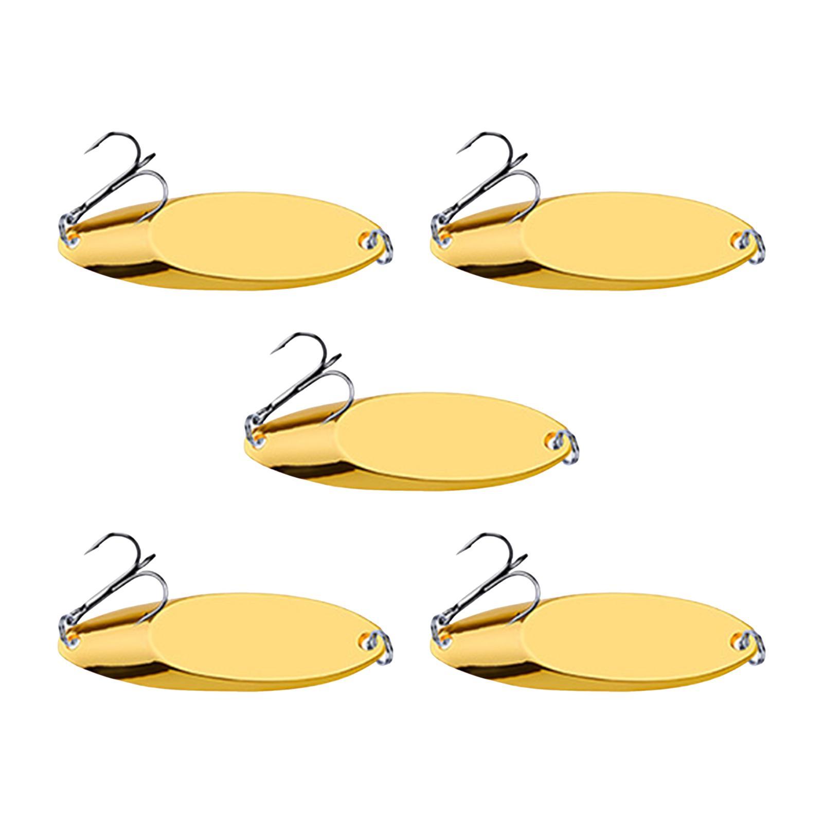 5 Pieces Fishing Spoons Lures Spinnerbaits Hooks Bass Baits and Lures
