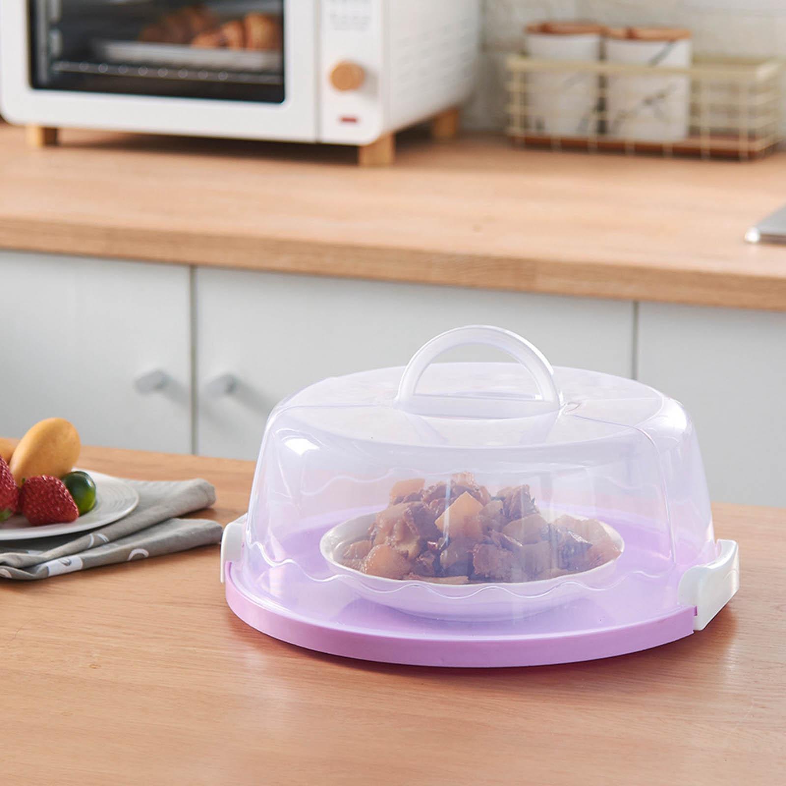 Cake Stand with Lid Cover Handle Round/Square Cake Keeper Clear Birthday