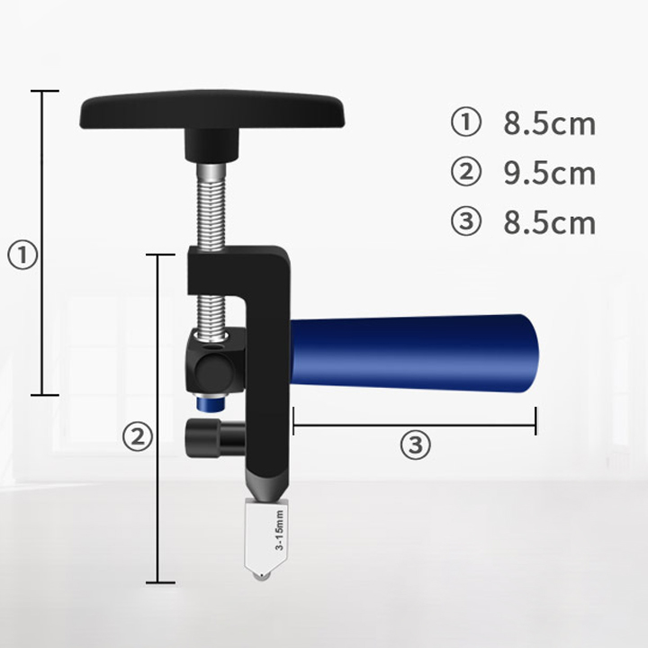 Bộ dụng cụ cắt kính, gạch men dùng tay 2 trong 1 làm bằng hợp kim nhôm tặng kèm 2 đầu lưỡi
