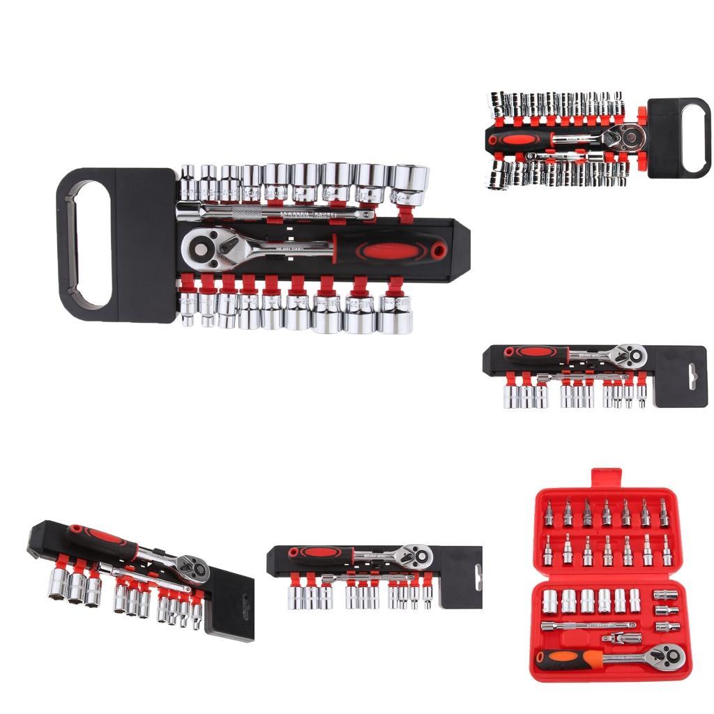 Socket Set Repair Tool Torque Ratchet Wrench Chrome Vanadium Steel