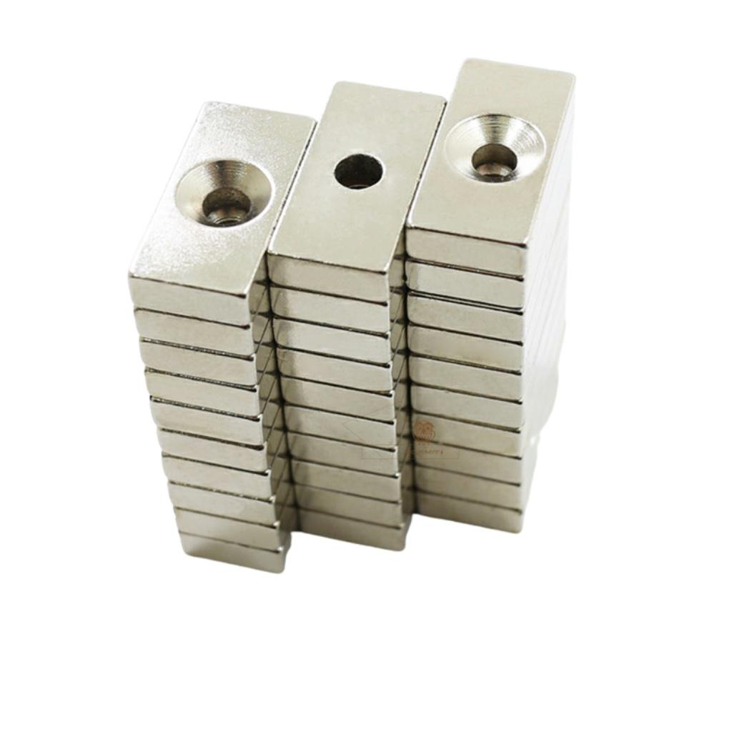 Nam châm kích thước 20x10x4 lỗ vát set 10 viên, nam châm vĩnh cửu siêu hít
