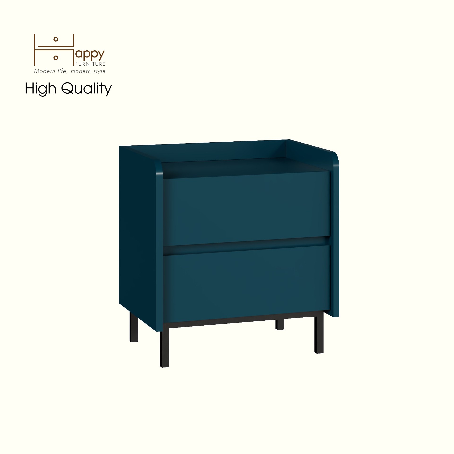 [Happy Home Furniture] LAVIA, Táp đầu giường 2 ngăn kéo - chân sắt, 50cm x 40cm x 54cm ( DxRxC), THK_153