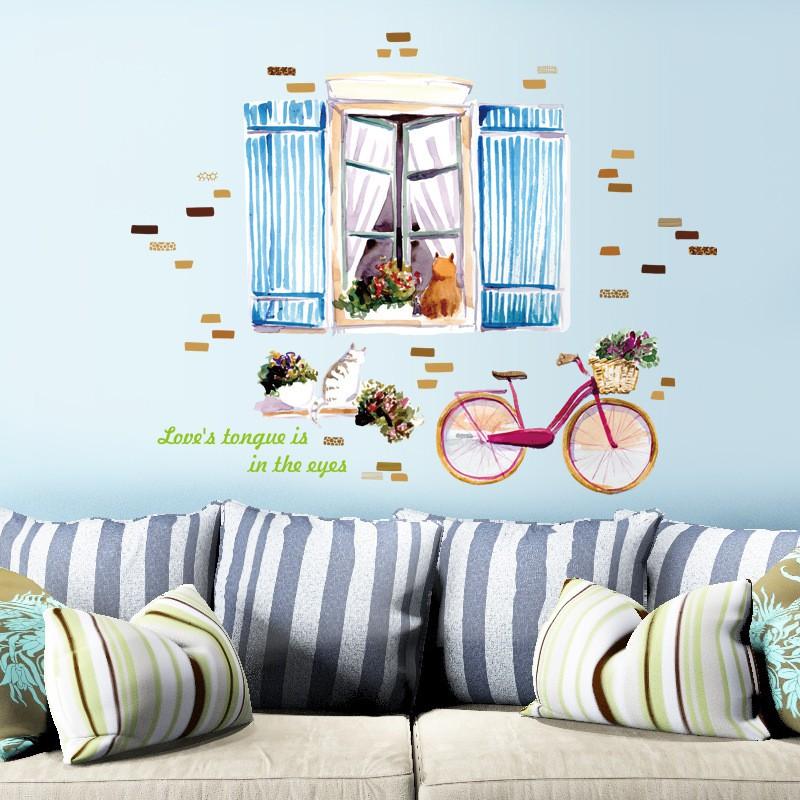 Decal dán tường window lãng mạn 02 SJ2962