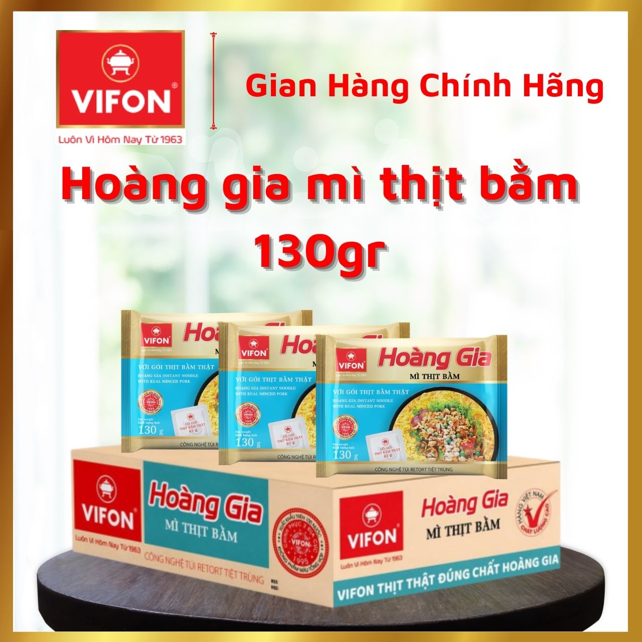 Thùng 18 Mì Thịt Bằm HOÀNG GIA VIFON (130gr / Gói)