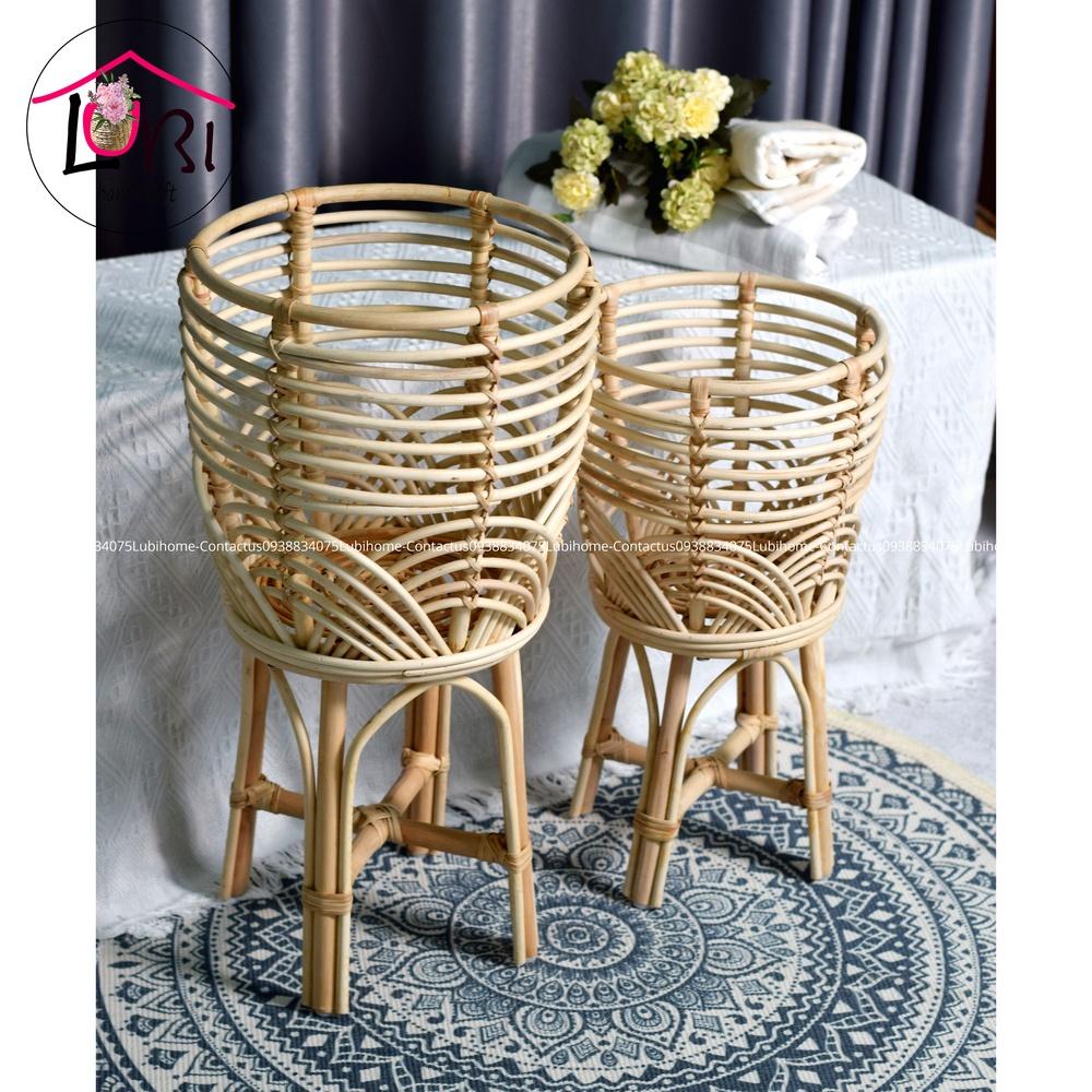 Lubihandicraft - Stand mây (chậu) đựng cây cảnh cao cấp - sang trọng, mộc mạc