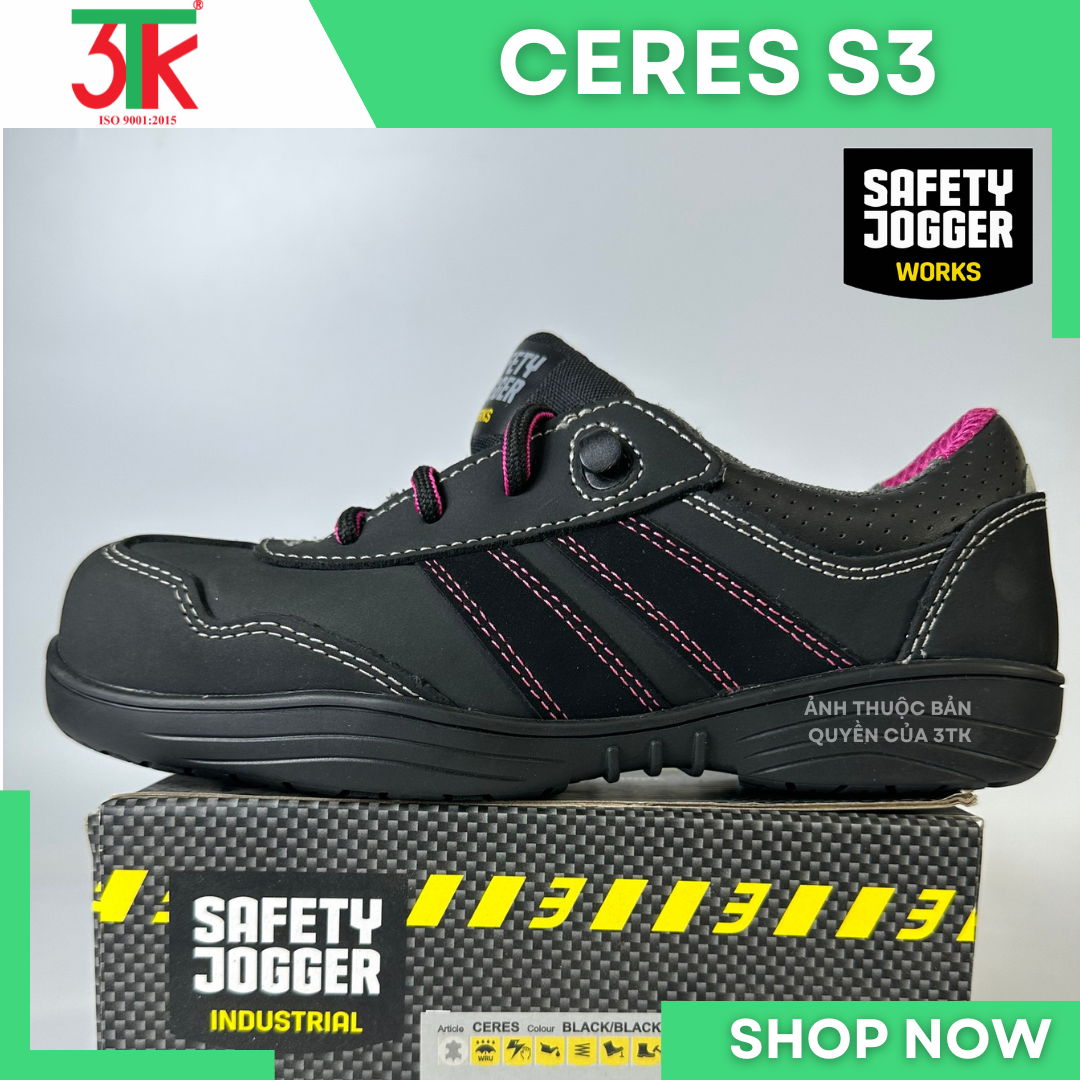 Giày Bảo hộ lao động Safety Jogger CERES S3 Nữ Cao Cấp Chống đinh Chống Trơn Trượt, Chống va đập, Chống tĩnh điện sử dụng trong Công Trình Xây Dựng , Phân xưởng sản xuất