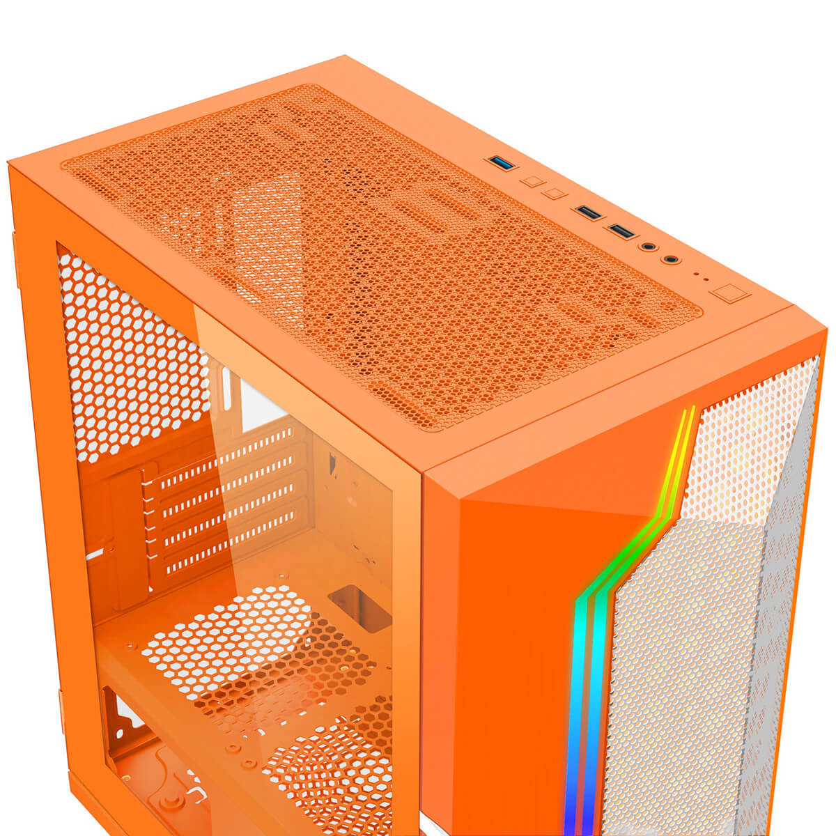 XIGMATEK Gemini II Orange 3FB – Premium Gaming Micro Tower Case (3x Fan)_HÀNG CHÍNH HÃNG