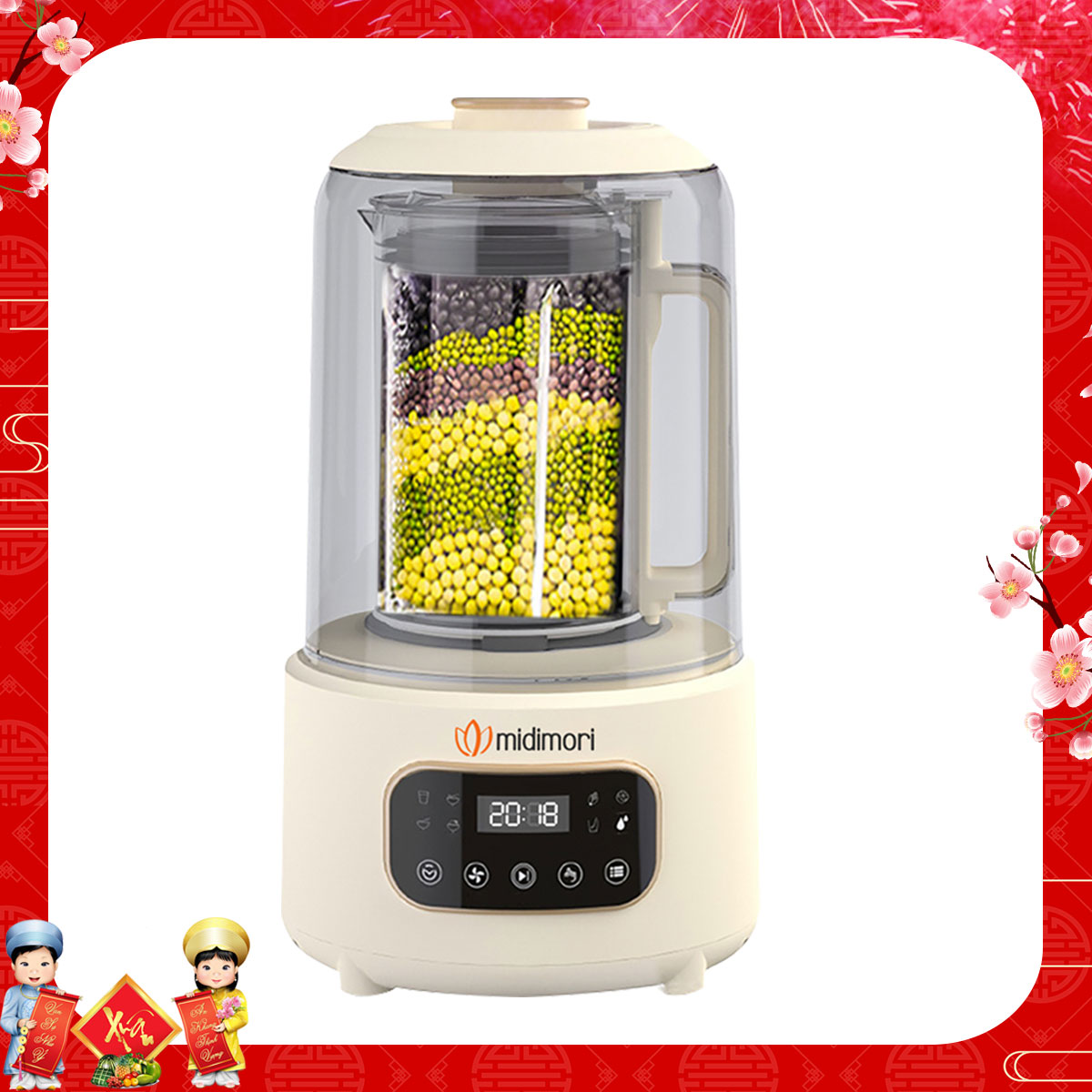 Máy Làm Sữa Hạt Đa Năng Hút Chân Không Midimori MDMR-668 (1000W)  - Hàng Chính Hãng
