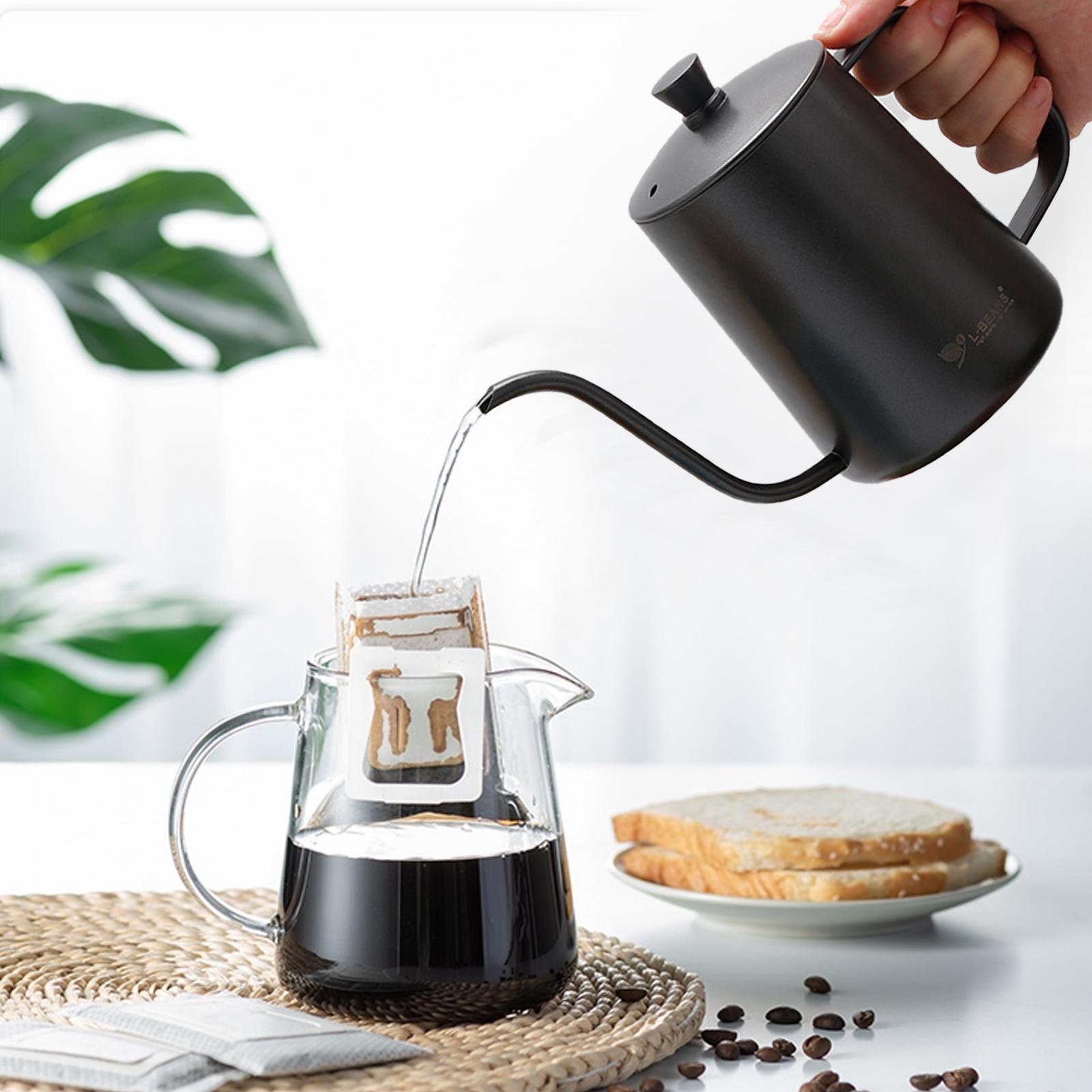 Ấm pha cà phê 600ml, bình đựng cà phê bằng thép không gỉ có tay cầm