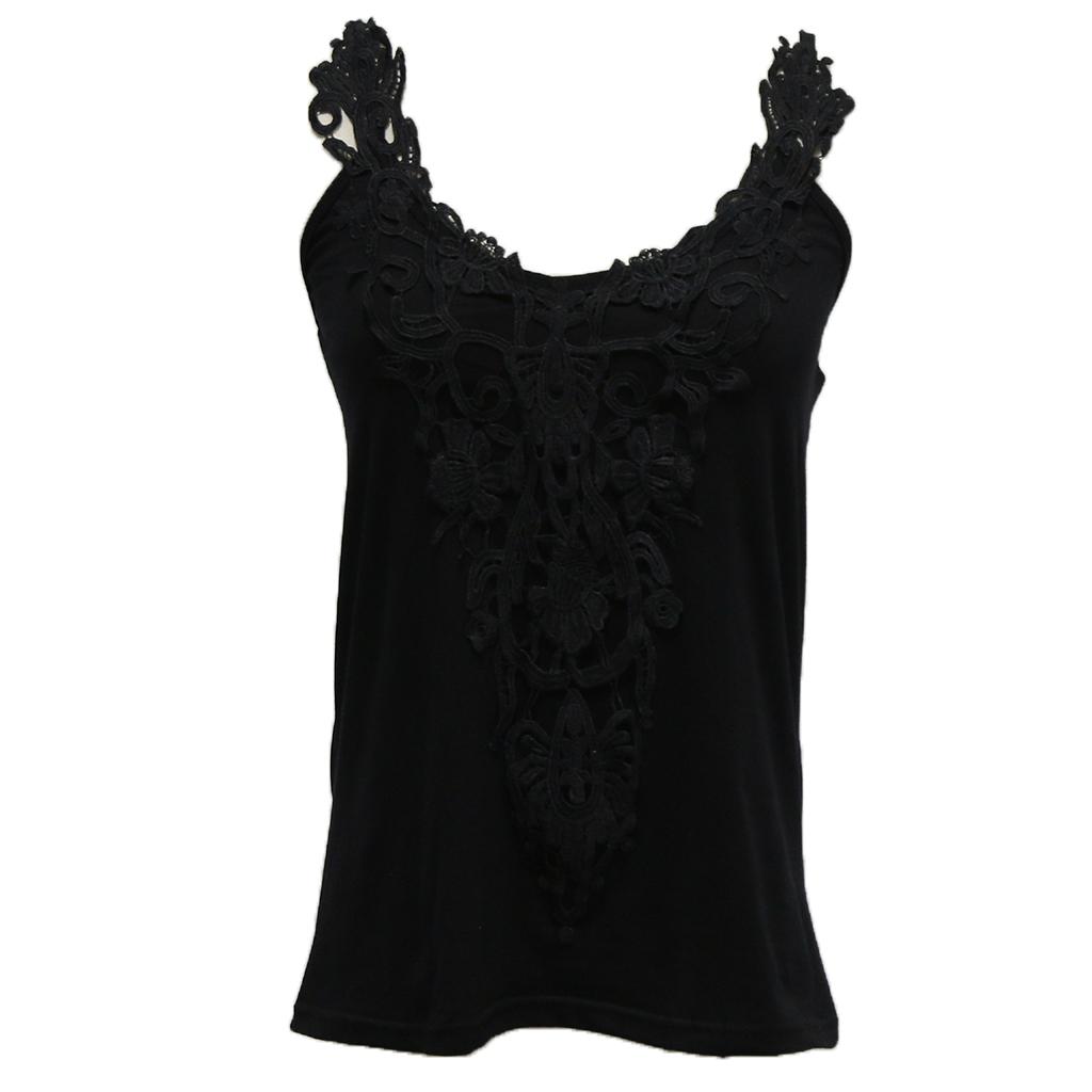 Girls Ladies Women Cotton Tank Tops Sleeveless Lace Vest Blouse Crop Top